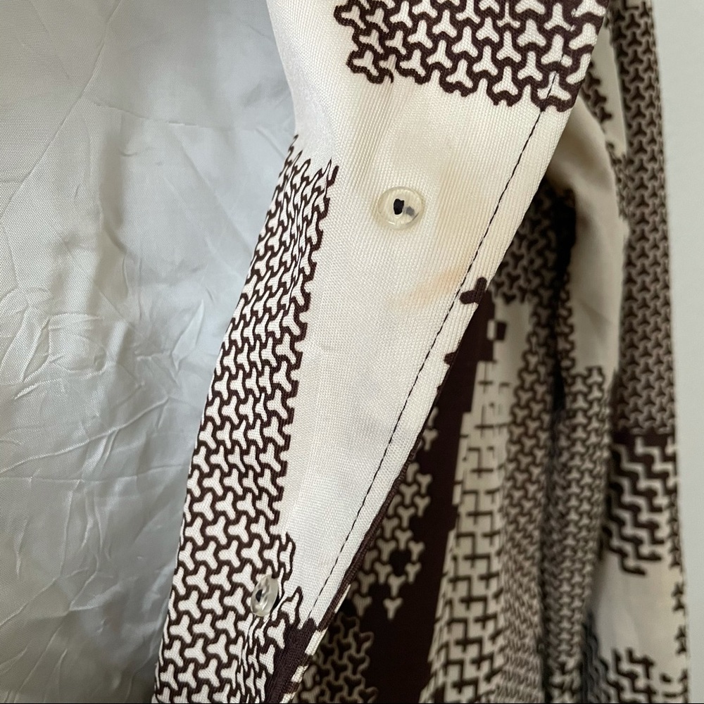 Vintage Collared Pattern Button Up Midi Dress - image 7